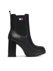 Tommy Jeans Botki Tjw EN0EN02831 Czarny. Czarne botki damskie Tommy Jeans, bez wzorów, z jeansu, bez obcasa, na słupku, bez zapięcia. Za 489.99 zł.