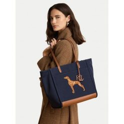 Torebka LAUREN RALPH LAUREN. Niebieskie shopperki damskie Lauren Ralph Lauren, bez wzorów, bez dodatków. Za 1,499.00 zł.