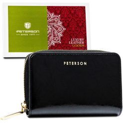 Portfel skórzany czarny Peterson PTN PL-418. Czarne portfele damskie Peterson, ze skóry. Za 163.99 zł.