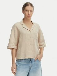 ONLY Koszula Thyra 15267839 Beżowy Regular Fit. Brązowe koszule damskie ONLY, xs, bez wzorów, z bawełny, bez kołnierzyka, bez ramiączek. Za 139.99 zł.