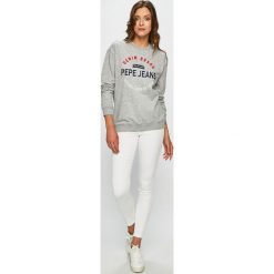 Pepe Jeans - Bluza Poppy. Białe bluzy damskie Pepe Jeans, s, z aplikacjami, z bawełny, bez ramiączek, bez kaptura. W wyprzedaży za 149.90 zł.