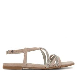 Sandały Tamaris. Szare sandały damskie Tamaris, bez wzorów, bez obcasa, na płaskiej podeszwie, bez zapięcia. Za 289.99 zł.