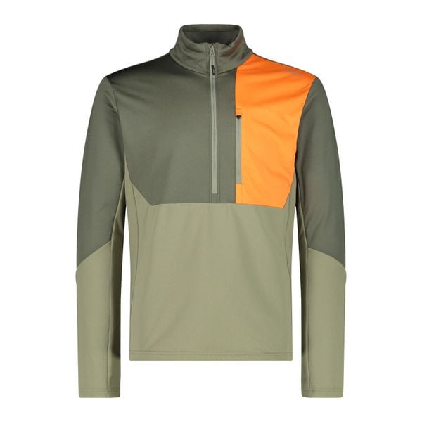 Golf męski techniczny CMP 34L1537. Zielone swetry męskie CMP, l, bez wzorów, z materiału, bez kołnierzyka, bez ramiączek. Za 253.50 zł.