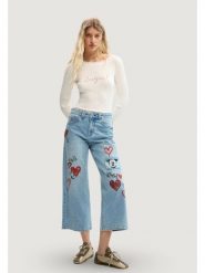 Desigual Jeansy Herry 26SWDD16 Niebieski Straight Fit. Niebieskie jeansy damskie Desigual, bez wzorów, z bawełny. Za 509.99 zł.