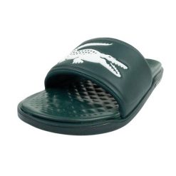 Klapki Męskie Croco Dualiste. Czerwone klapki męskie Lacoste, bez wzorów, z gumy, z otwartym noskiem, bez zapięcia. Za 371.99 zł.