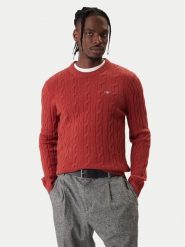 Gant Sweter 8050213 Czerwony Regular Fit. Czerwone swetry męskie GANT, m, bez wzorów, z wełny, bez kołnierzyka, bez ramiączek. Za 599.99 zł.