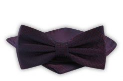 Mucha Męska z Poszetką - Alties - Nieregularna Kratka, Bardzo Ciemne Wino. Krawaty i muchy Alties, bez wzorów, eleganckie. Za 54.00 zł.
