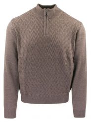 Sweter dla Mężczyzny - Lasota - Jasny Brąz, Krótki Zamek. Swetry męskie Lasota, na jesień, l, bez wzorów, z bawełny, bez kołnierzyka, bez ramiączek. Za 229.00 zł.