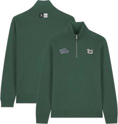 Bluza z zamkiem 1/4 – Polo – Organiczna – Dla dorosłych (zielona). Zielone bluzy damskie SURF MONKEY, xl, z aplikacjami, z bawełny, eleganckie, bez ramiączek, bez kaptura. Za 349.95 zł.