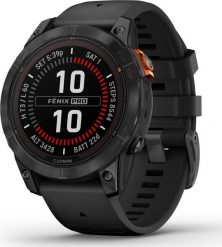 Zegarek sportowy Garmin Fenix 7 Pro Solar Czarny (010-02777-01). Czarne zegarki sportowe Garmin, bez wzorów. Za 2,784.99 zł.