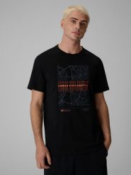 4F T-shirt regular z nadrukiem męski - czarny 3XL. Czarne t-shirty męskie 4F, m, bez wzorów, z bawełny, bez kołnierzyka, bez ramiączek. Za 69.99 zł.