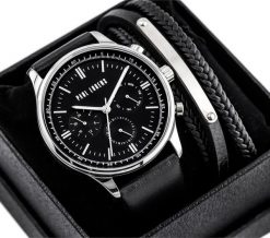 KOMPLET PREZENTOWY MĘSKI PAUL LORENS - Zegarek + Bransoletka (zg362e). Zegarki męskie Paul Lorens, bez wzorów. Za 196.96 zł.