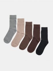 Prążkowane skarpetki z bawełną 5 pack - wielobarwny. Skarpety męskie Sinsay, bez wzorów, z bawełny. Za 19.99 zł.