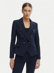 Rinascimento Marynarka CFC0127894003 Granatowy Slim Fit. Niebieskie marynarki i żakiety damskie Rinascimento, bez wzorów, z syntetyku, bez kołnierzyka, bez ramiączek. Za 799.99 zł.