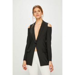 Trussardi Jeans - Żakiet. Czarne marynarki i żakiety damskie TRUSSARDI JEANS, bez wzorów, z elastanu, casualowe, bez kołnierzyka, bez ramiączek. W wyprzedaży za 759.90 zł.