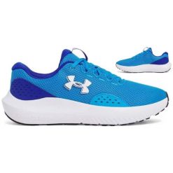 Buty sportowe męskie Under Armour Charged Surge. Niebieskie buty sportowe męskie Under Armour, bez wzorów, bez zapięcia, do biegania. Za 180.99 zł.
