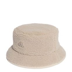 Czapka Winterized Teddy Fleece Bucket. Brązowe czapki damskie Adidas, bez wzorów, z polaru. Za 129.00 zł.
