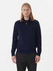 Calvin Klein Sweter LV04LD318G Granatowy Regular Fit. Niebieskie swetry męskie Calvin Klein, m, bez wzorów, z wełny, bez kołnierzyka, bez ramiączek. Za 539.99 zł.
