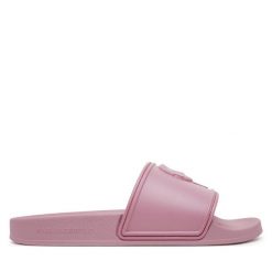 Klapki KARL LAGERFELD. Czerwone klapki damskie KARL LAGERFELD, bez wzorów, bez obcasa, bez zapięcia. Za 259.99 zł.