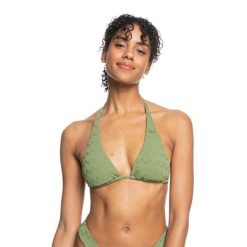 Góra od stroju kąpielowego ROXY Current Coolness Elongated. Zielone bikini Roxy, xs, bez wzorów. Za 89.99 zł.