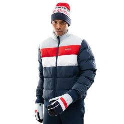 Męska ocieplana kurtka narciarska retro Siroko Eywald Blue. Niebieskie kurtki sportowe męskie SIROKO, m, bez wzorów, z materiału, bez kaptura, narciarskie. Za 435.00 zł.