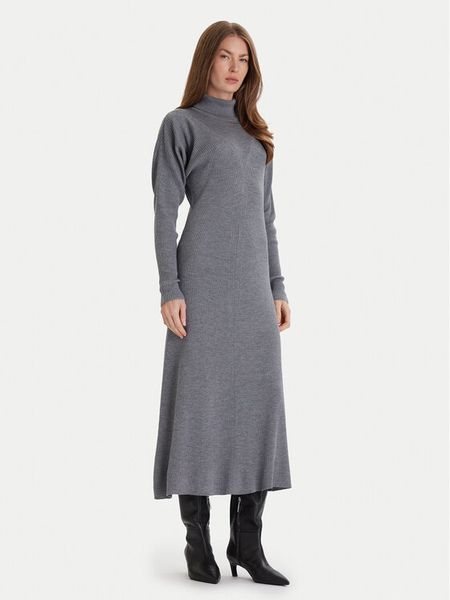 BOSS Sukienka dzianinowa Forbini 50548520 Szary Regular Fit. Szare sukienki damskie Boss, m, bez wzorów, z dzianiny, bez kołnierzyka, bez ramiączek. Za 1,679.00 zł.