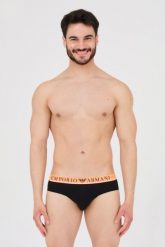 EMPORIO ARMANI Slipy czarne 3-pack. Czarne slipki męskie Emporio Armani, m, bez wzorów, z bawełny. W wyprzedaży za 205.99 zł.
