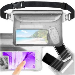 Etui Wodoodporne na Telefon Wodoszczelne Pokrowiec Saszetka Nerka na Basen. Czarne saszetki i nerki męskie TRIZAND, bez wzorów. Za 21.90 zł.