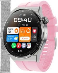 Smartwatch Enter SAT.111.5319.1411-SET Różowy. Czerwone zegarki smartwatch Enter, bez wzorów. Za 299.00 zł.