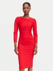 Rinascimento Sukienka koktajlowa CFC0131064003 Czerwony Slim Fit. Czerwone sukienki damskie Rinascimento, xs, bez wzorów, z syntetyku, wizytowe, bez kołnierzyka, bez ramiączek. Za 529.99 zł.
