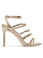 Marciano Guess Sandały G6GZ14 L0095 Złoty. Żółte sandały damskie Marciano Guess, z aplikacjami, ze skóry, bez obcasa, na szpilce, bez zapięcia. Za 989.99 zł.