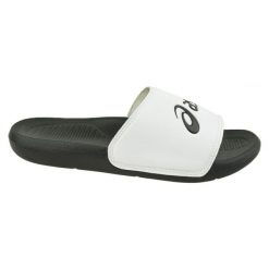 Lekkie Klapki Dla Dorosłych Unisex. Białe klapki damskie Asics, bez wzorów, sportowe, bez obcasa, bez zapięcia. Za 125.99 zł.