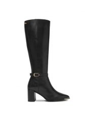 MEXX Kozaki EO-WI44-TUGA-03 Czarny. Czarne kozaki damskie Mexx, bez wzorów, ze skóry, bez obcasa, na słupku, bez zapięcia. Za 699.99 zł.