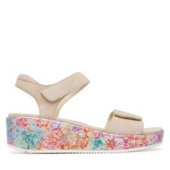 Sandały Ara. Brązowe sandały damskie Ara, bez wzorów, bez obcasa, na koturnie, bez zapięcia. Za 429.99 zł.