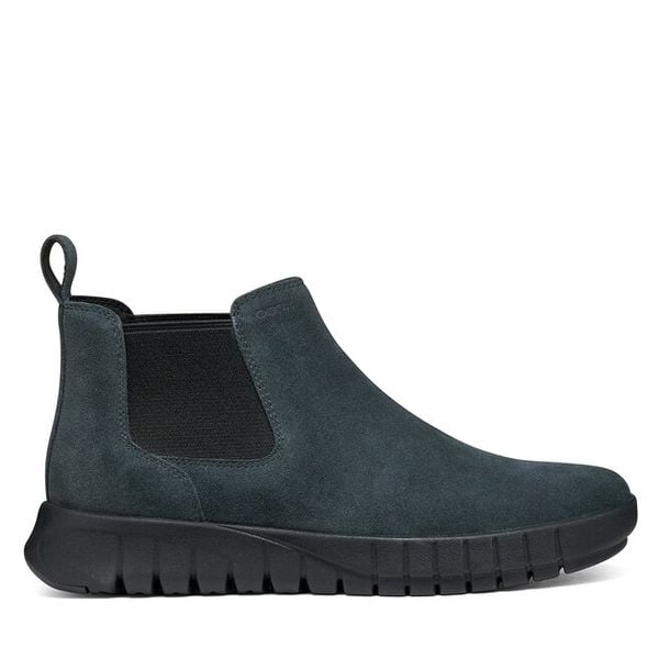 Sztyblety Geox. Szare botki damskie Geox, bez wzorów, bez obcasa, na płaskiej podeszwie, bez zapięcia. Za 549.99 zł.