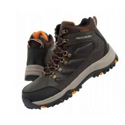 Buty męskie sportowe Skechers Daggett. Brązowe buty sportowe męskie Skechers, bez wzorów, ze skóry ekologicznej, przed kolano, bez obcasa, bez zapięcia. Za 269.00 zł.