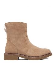 Clara Barson Botki CEO-WS2169-04 Beżowy. Brązowe botki damskie Clara Barson, bez wzorów, z materiału, bez obcasa, na płaskiej podeszwie, bez zapięcia. Za 149.99 zł.