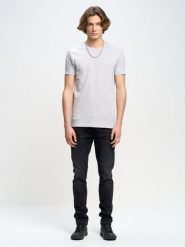 Koszulka męska bawełniana szara Basic 901. Szare t-shirty męskie BIG STAR, l, bez wzorów, z bawełny, bez kołnierzyka, bez ramiączek. Za 99.99 zł.