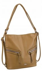 Shopperka damska hobo Rovicky R-073-01 beżowa. Brązowe shopperki damskie ROVICKY, bez wzorów, ze skóry ekologicznej, na ramię, duże, bez dodatków. Za 81.99 zł.