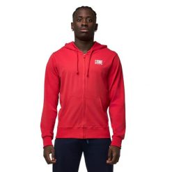 Bluza z kaptur na co dzień na siłownię. Czerwone bluzy męskie LEONE 1947 APPAREL, bez wzorów, z bawełny, bez kaptura, na fitness i siłownię. W wyprzedaży za 136.83 zł.