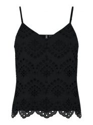 Pieces Top Vilde 17156563 Czarny Regular Fit. Czarne topy damskie Pieces, xs, bez wzorów, z bawełny, bez kołnierzyka, bez ramiączek. Za 89.99 zł.