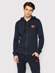 Hugo Bluza Daple212 50447972 Granatowy Regular Fit. Niebieskie bluzy męskie Hugo, m, bez wzorów, z bawełny, bez ramiączek, bez kaptura. Za 379.99 zł.