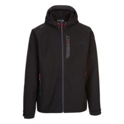 Męska Kurtka Hybrydowa Alwero Softshell. Czarne kurtki sportowe męskie Trespass, m, bez wzorów, z softshellu, bez kaptura, trekkingowe. Za 314.99 zł.