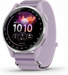 Zegarek sportowy Garmin Approach J1 Silver aluminium bezel with lilac ComfortFit fabric ban 753759355623 (753759355623) (010-03898-10). Szare zegarki sportowe Garmin, bez wzorów. Za 1,756.75 zł.