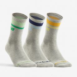 Skarpety sportowe New Balance wysokie x3. Szare skarpetki damskie New Balance, bez wzorów, z bawełny. Za 69.99 zł.