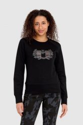 AERONAUTICA MILITARE Czarna bluza damska z dużym haftowanym logo. Czarne bluzy damskie Aeronautica Militare, s, bez wzorów, z wiskozy, bez ramiączek, bez kaptura. W wyprzedaży za 359.99 zł.