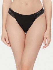 Tommy Hilfiger Stringi UW0UW02473 Czarny. Czarne majtki damskie Tommy Hilfiger, z syntetyku. Za 59.99 zł.