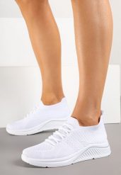 Białe Siateczkowe Buty Sportowe Sneakersy na Zdobionej Podeszwie Talloti. Białe obuwie sportowe damskie Renee, z aplikacjami, z jeansu, bez zapięcia. Za 59.99 zł.