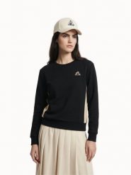 Bluza z okrągłym dekoltem marki NOEL z kontrastowymi paskami. Brązowe bluzy damskie le coq sportif, s, bez wzorów, z bawełny, casualowe, bez ramiączek, bez kaptura. Za 311.50 zł.