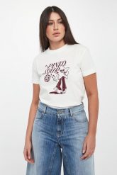 T-shirt damski z grafiką Trapani PINKO. T-shirty damskie Pinko, xs, bez wzorów, bez kołnierzyka, bez ramiączek. Za 409.00 zł.